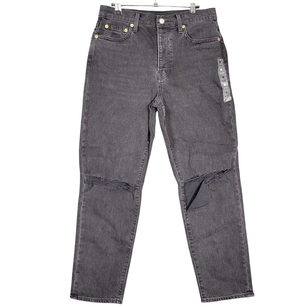 NWT LUCKY BRAND Black Drew High Rise Mom Jeans Stretch Cotton Denim SIZE 8 / 29